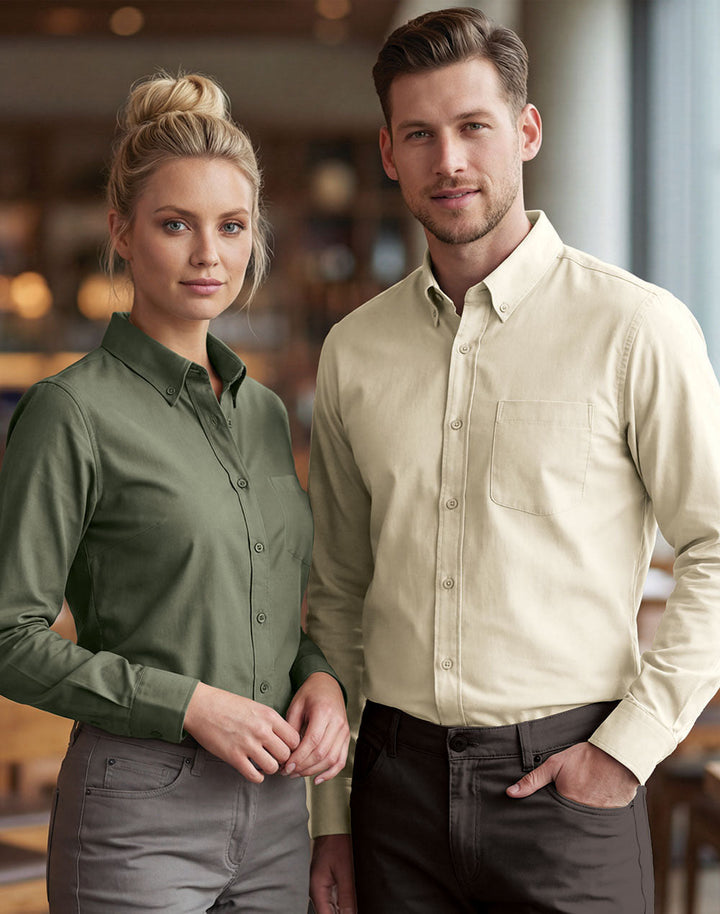 M8009L Womens Smart Casual Cotton Blend L/S Shirt