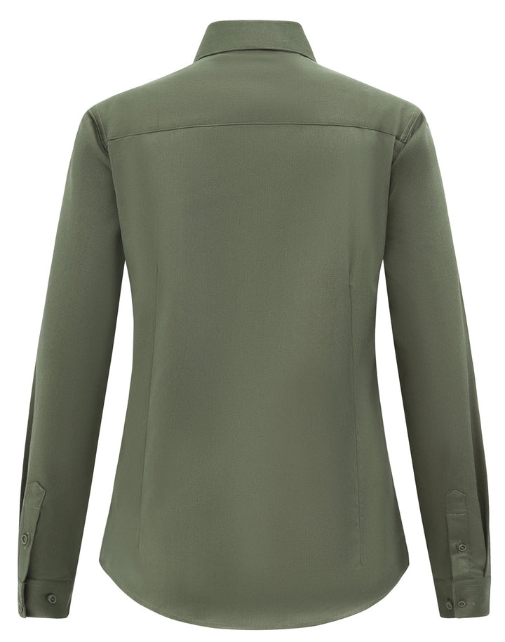 M8009L Womens Smart Casual Cotton Blend L/S Shirt
