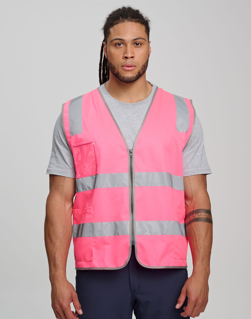 SW04 Unisex Hi-Vis Safety Vest with ID & Utility Pockets