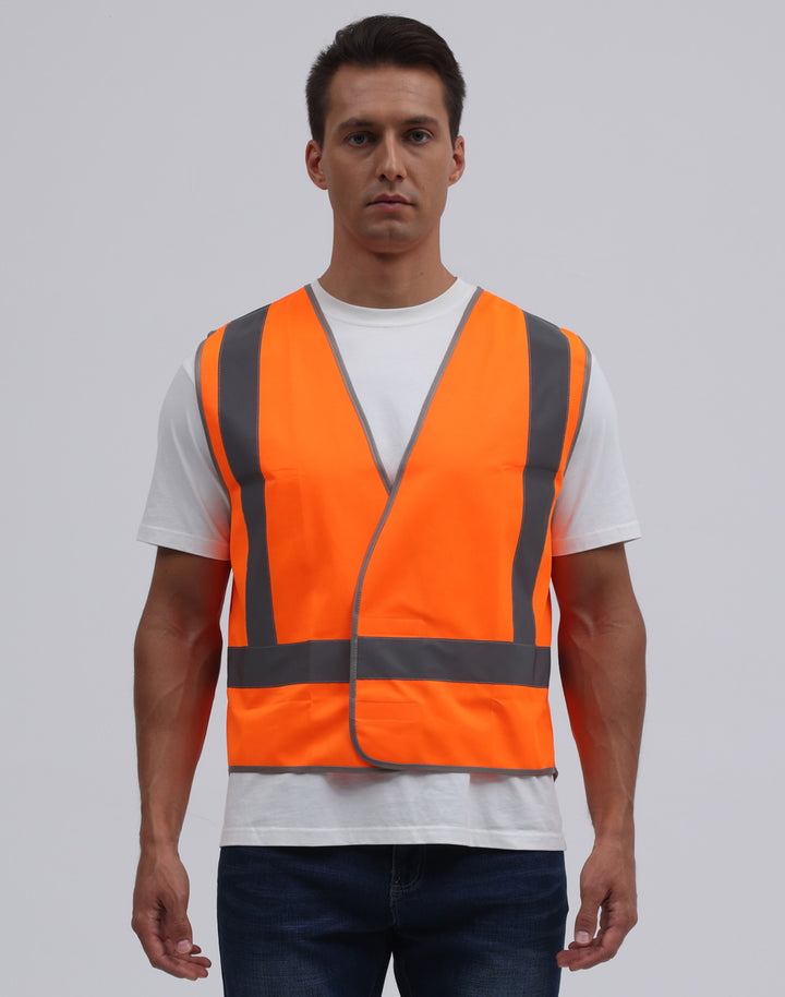SW72 HI-VIS X BACK SAFETY VEST WITH TAIL