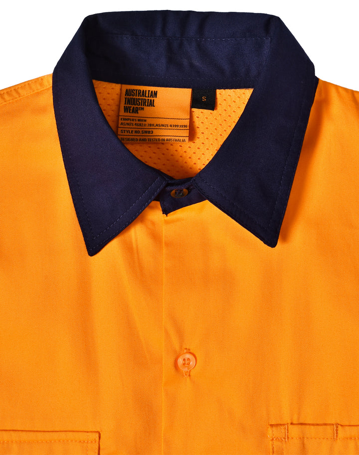 SW83 UNISEX HI VIS COOL-BREEZE SAFETY LS SHIRT (SEGMENTED TAPE)