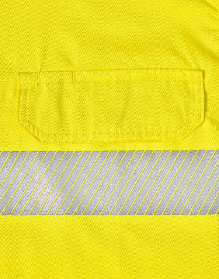 SW83 UNISEX HI VIS COOL-BREEZE SAFETY LS SHIRT (SEGMENTED TAPE)