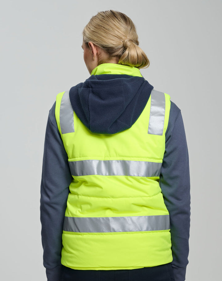 SW93 Unisex Hi Vis Hooded Puffer Vest