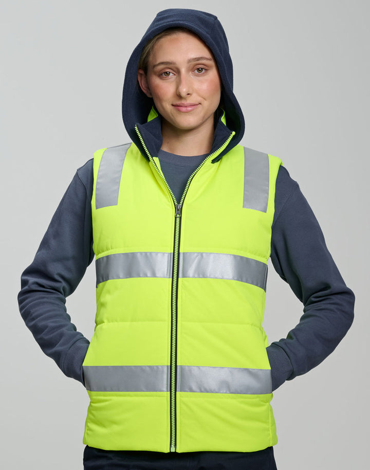 SW93 Unisex Hi Vis Hooded Puffer Vest