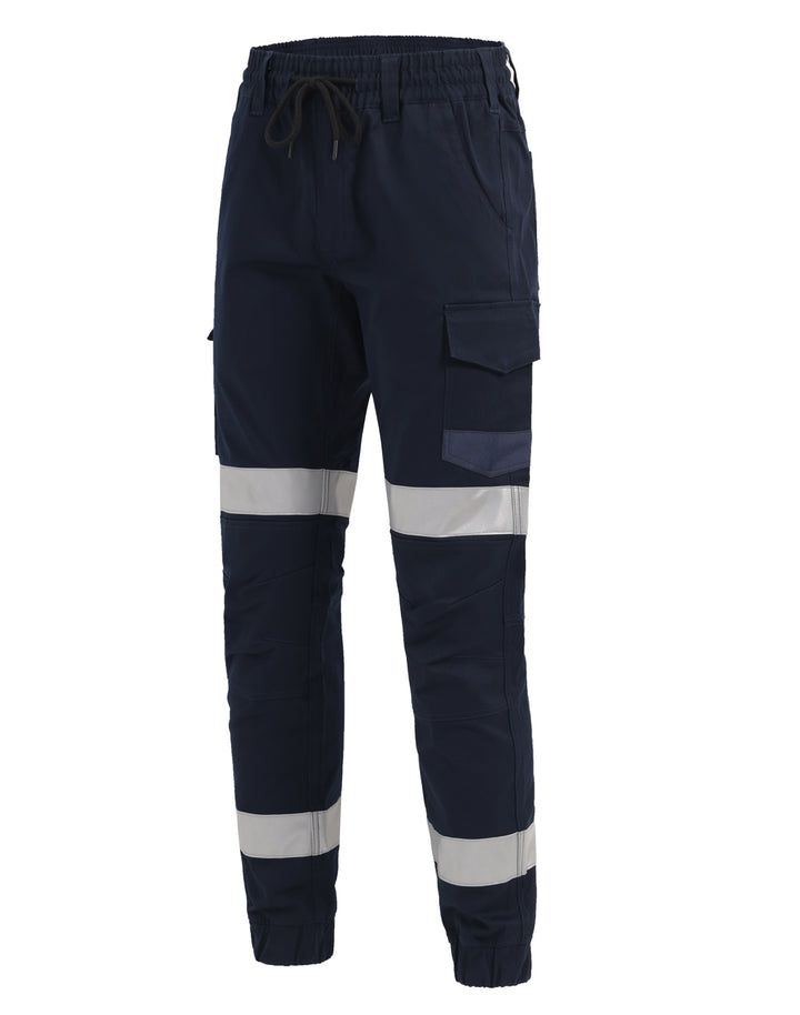 WP28HV Unisex Cotton Stretch Drill Cuffed Work Pants with Tapes
