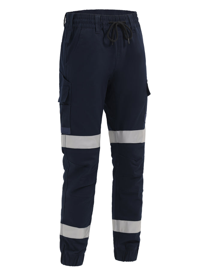 WP28HV Unisex Cotton Stretch Drill Cuffed Work Pants with Tapes