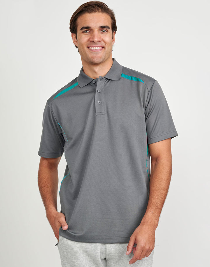 PS93 MENS SUSTAINABLE POLY/COTTON CONTRAST SS POLO