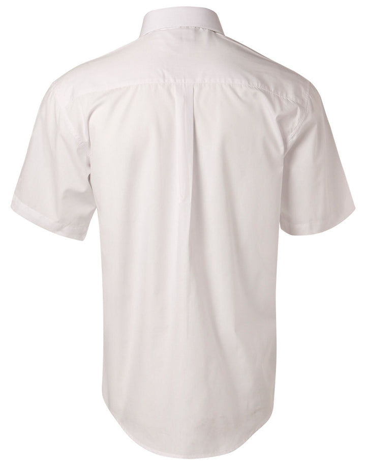 Benchmark BS01S Men's Poplin Short Sleeve Business Shirt