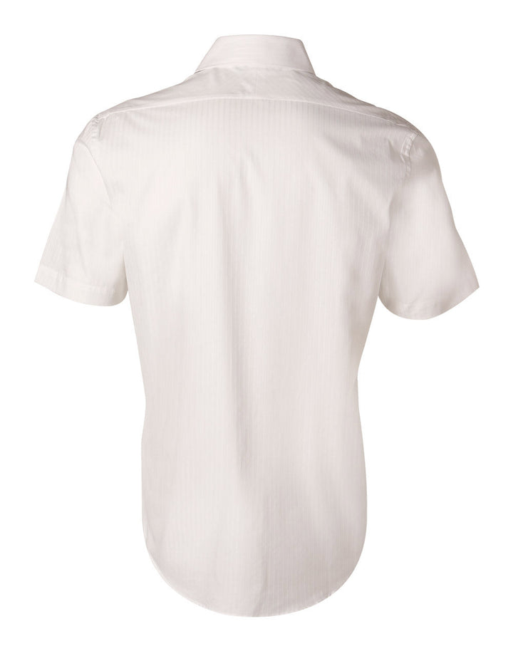 Benchmark M7100S Men's Self Stripe Short Sleeve Shirt