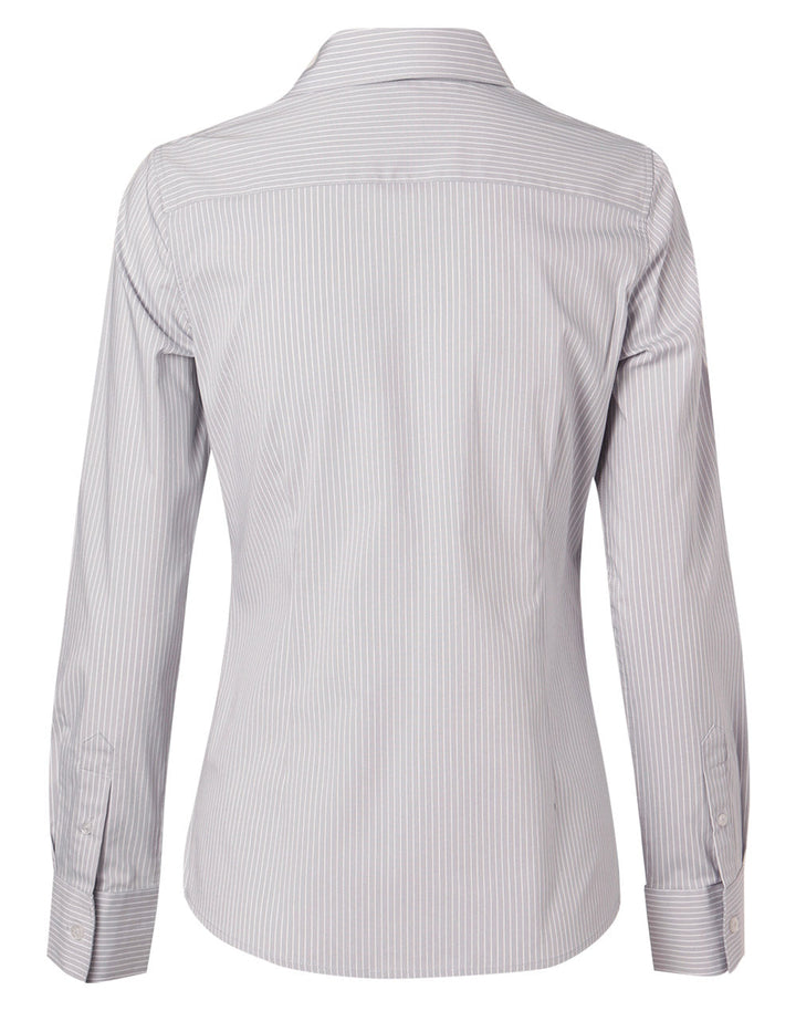 Benchmark M8200L Women's Ticking Stripe Long Sleeve Shirt