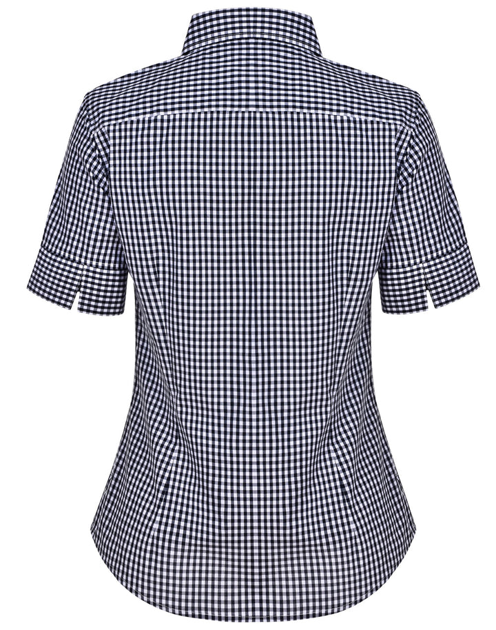 Benchmark M8300S Ladies’ Gingham Check Short Sleeve Shirt