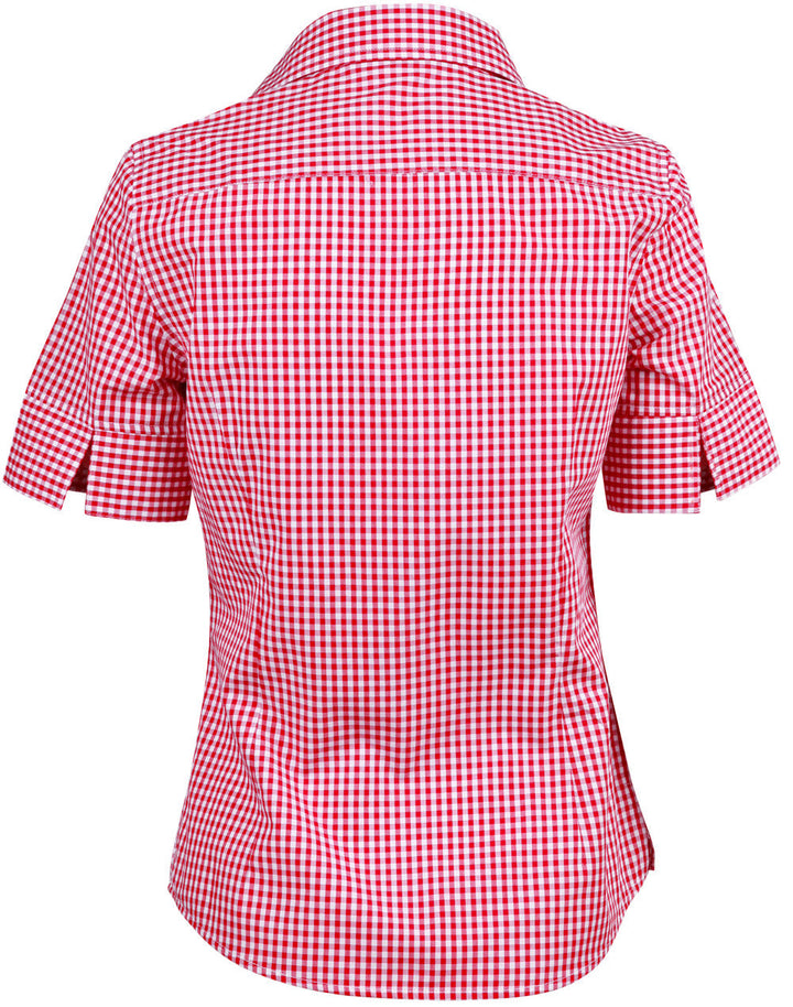 Benchmark M8300S Ladies’ Gingham Check Short Sleeve Shirt