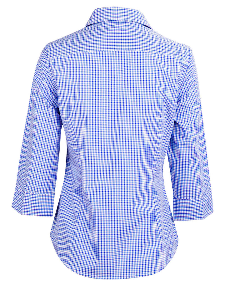M8320Q Ladies’ Multi-Tone Check 3/4 Sleeve Shirt