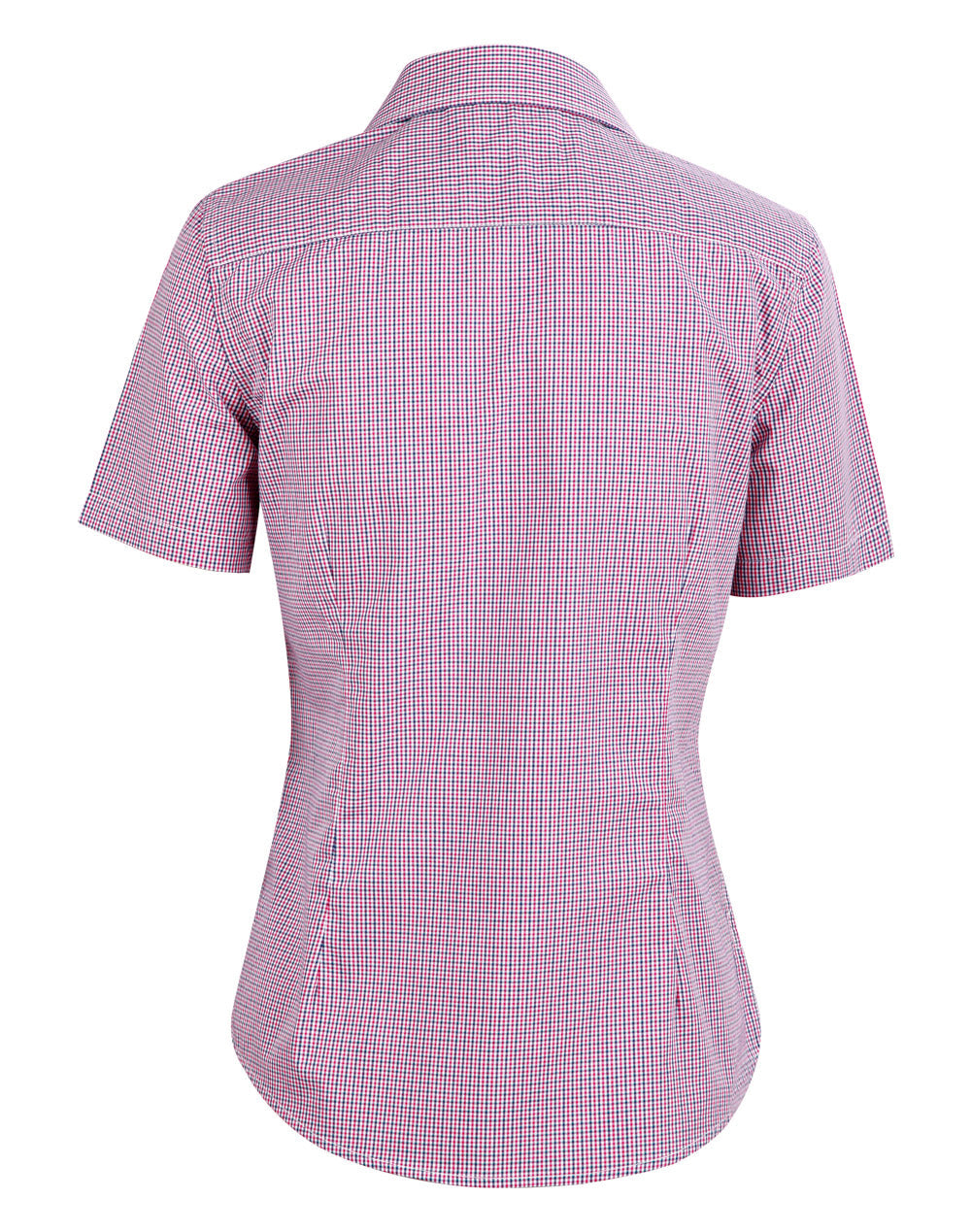 Benchmark M8340S Ladies’ Two Tone Mini Gingham Short Sleeve Shirt