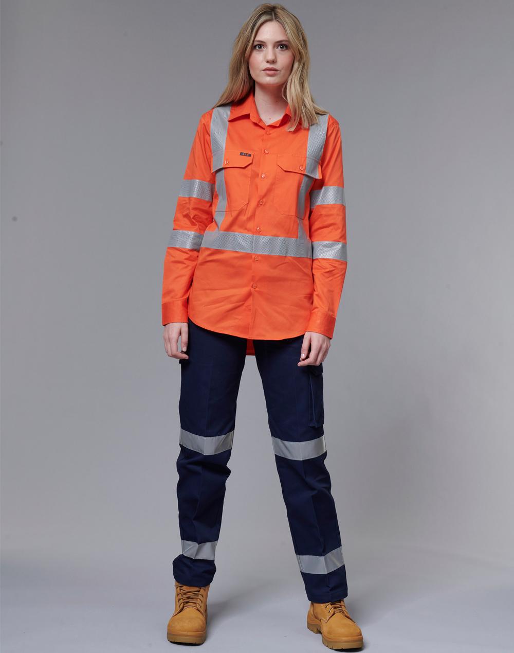 AIW WP15HV LADIES' HEAVY COTTON DRILL CARGO PANTS WITH 3M TAPES