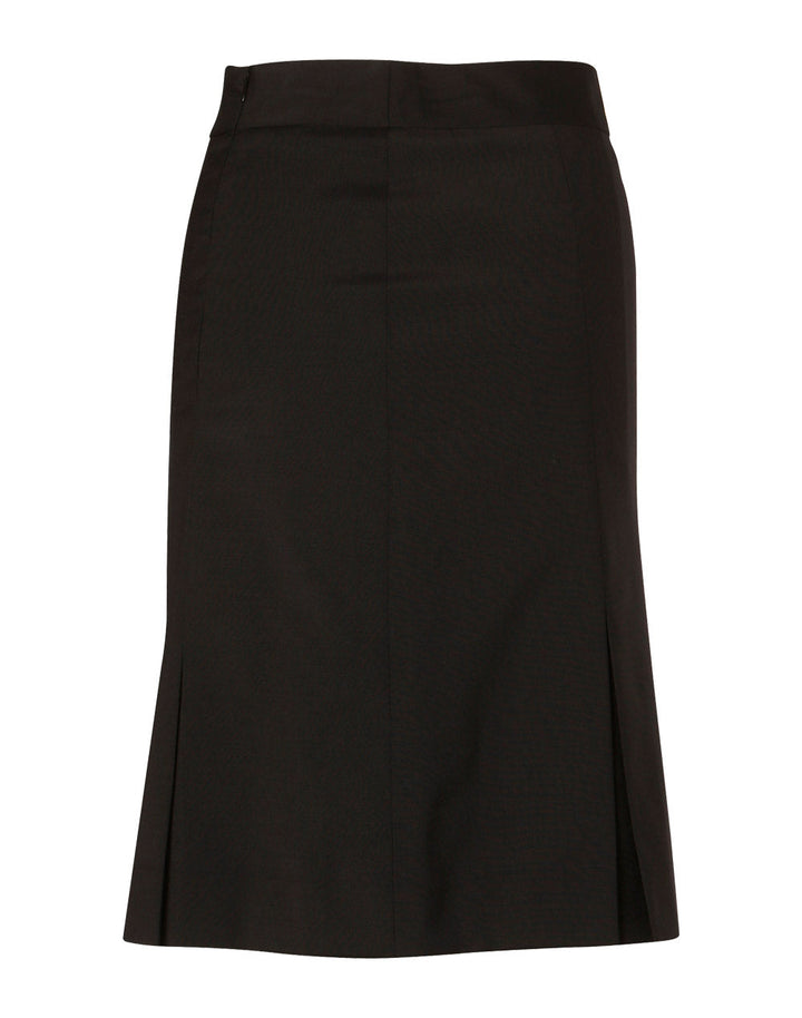 M9473 Women's Wool Blend Stretch Pleated Skirt