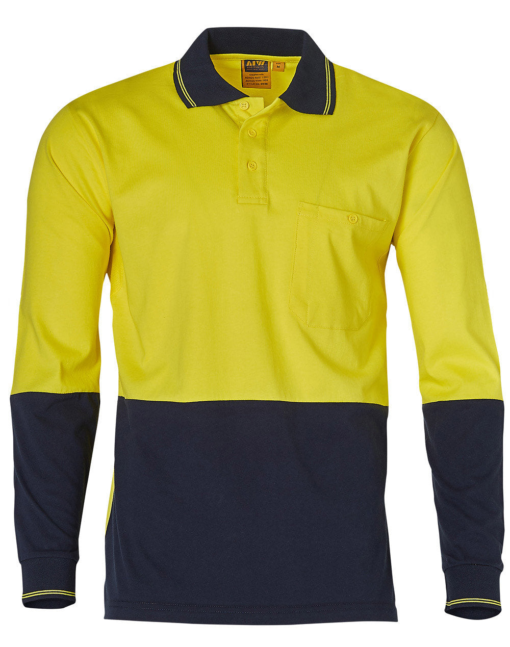 AIW SW36 Cotton Jersey two tone Long Sleeve Safety Polo
