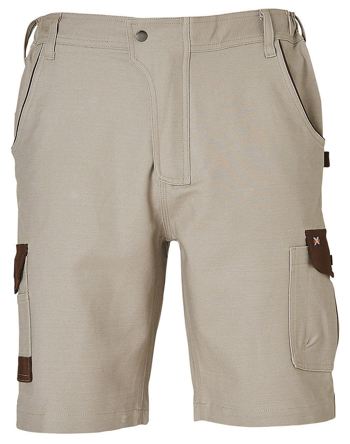 AIW WP23 MENS STRETCH CARGO WORK SHORTS WITH DESIGN PANEL TREATMENTS