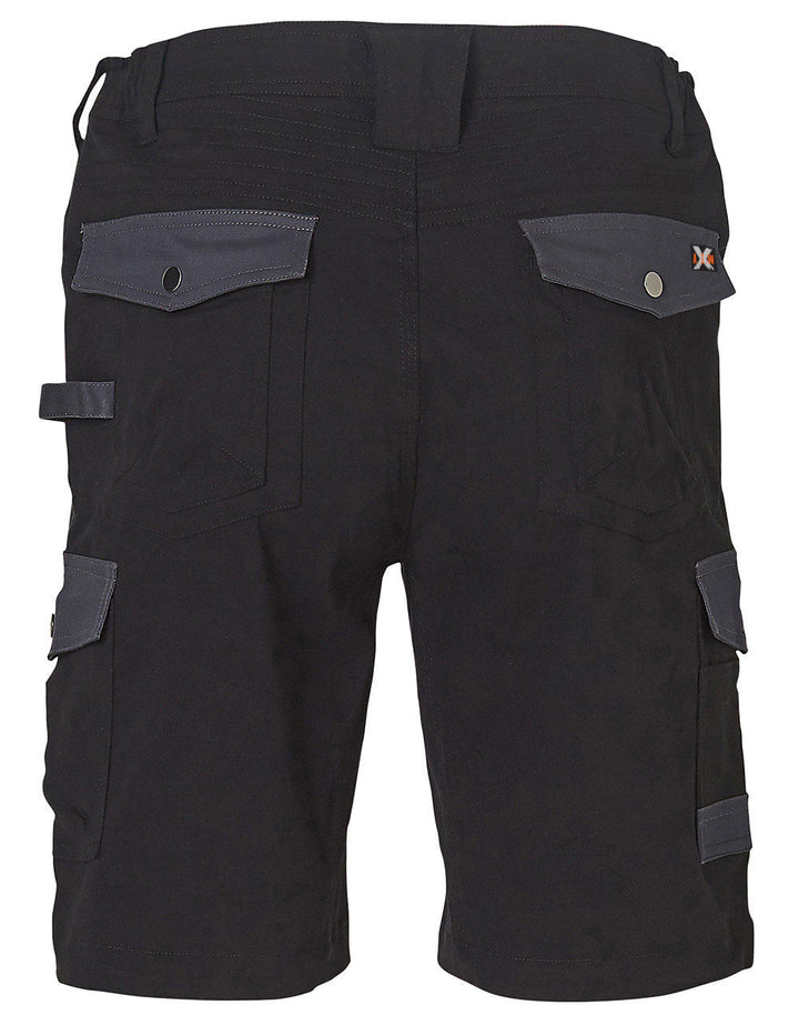 AIW WP23 MENS STRETCH CARGO WORK SHORTS WITH DESIGN PANEL TREATMENTS
