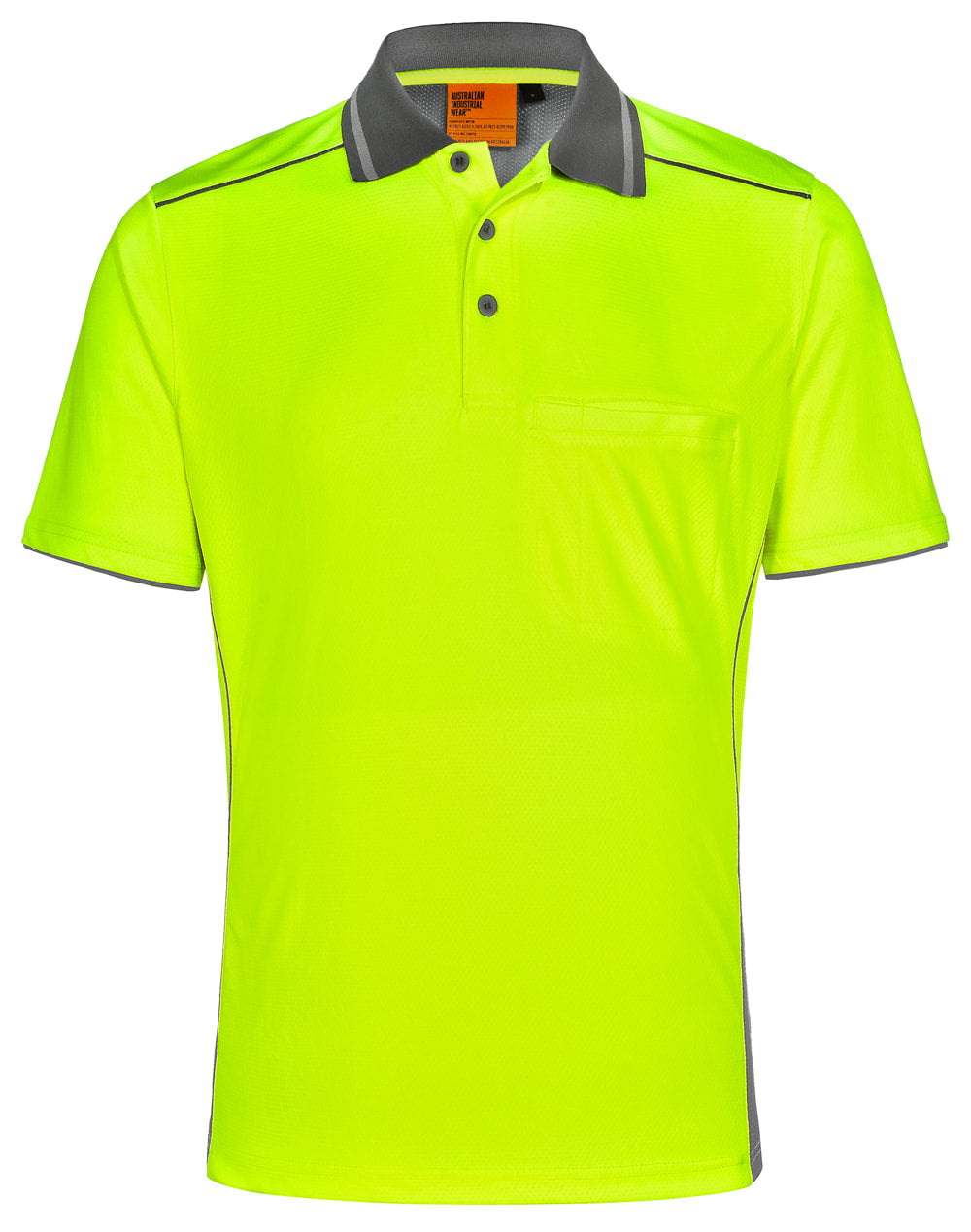 AIW SW79 UNISEX HI-VIS BAMBOO CHARCOAL VENTED SS POLO