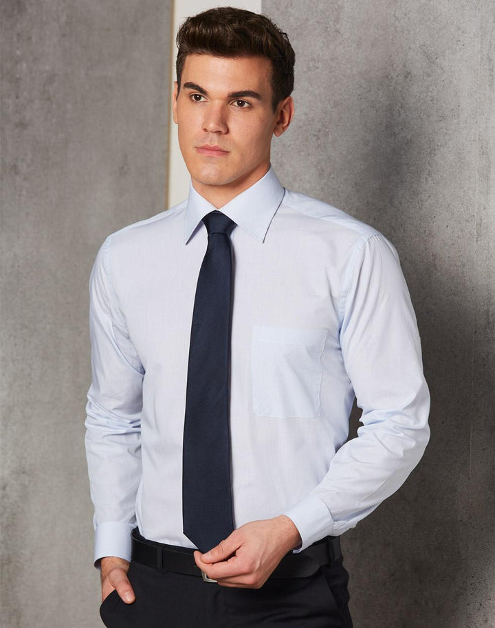 Benchmark M7362 Men's Mini Check Premium cotton long sleeve shirt