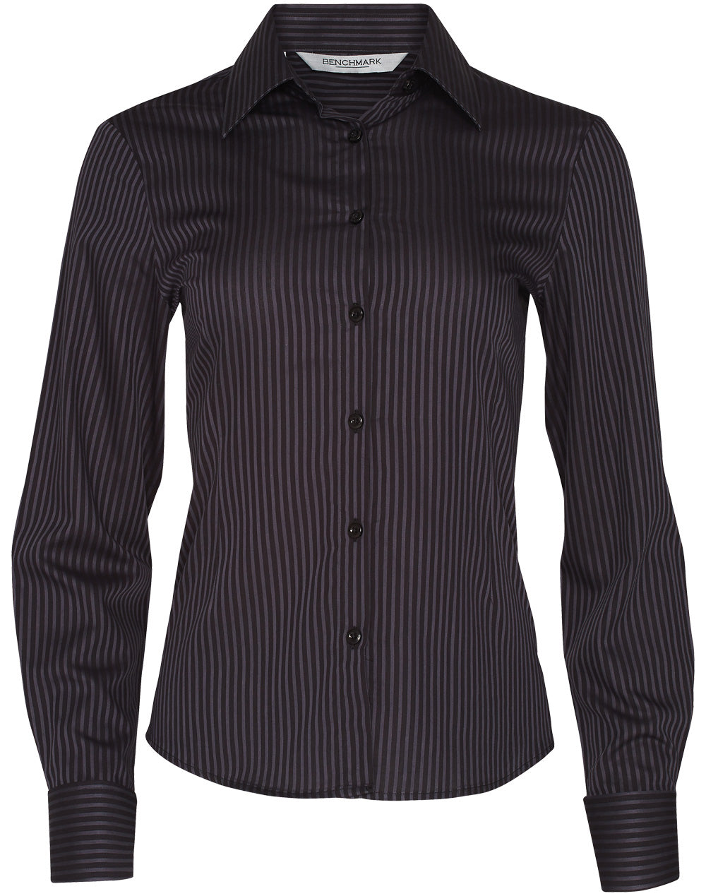 Benchmark M8132 Women's Dobby Stripe long sleeve shirt