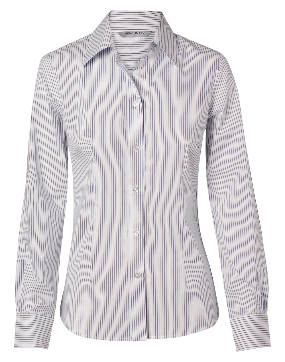 Benchmark M8200L Women's Ticking Stripe Long Sleeve Shirt