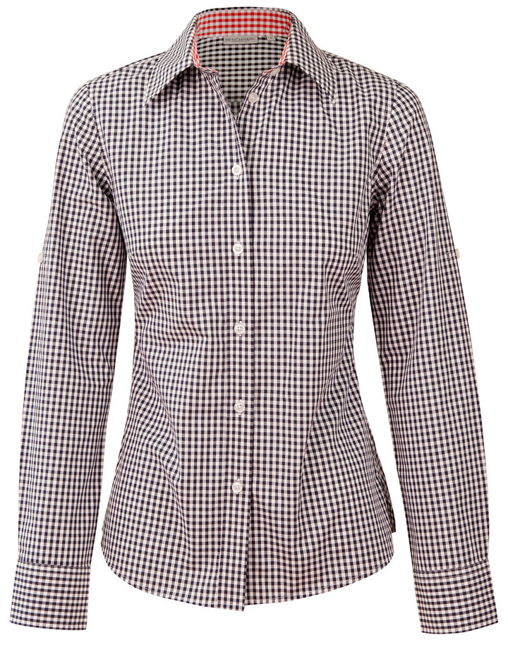Benchmark M8330L Ladies' Gingham Check Long Sleeve Shirt