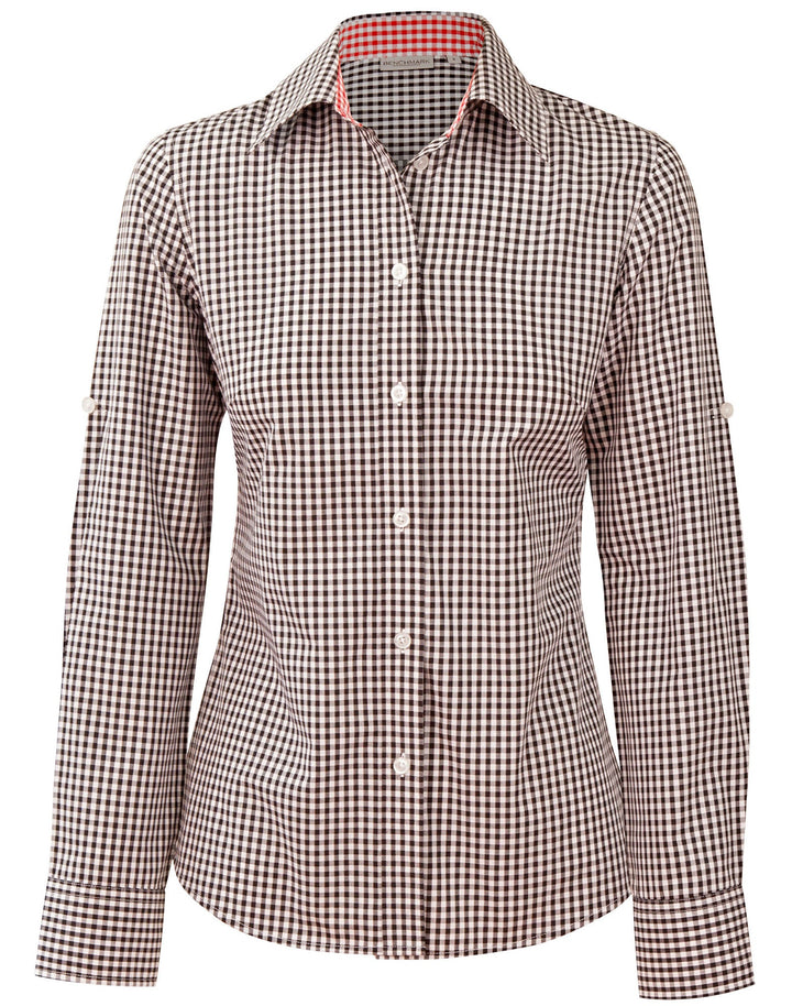 Benchmark M8330L Ladies' Gingham Check Long Sleeve Shirt