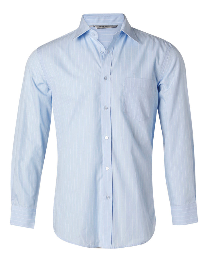 Benchmark M7222 Men's Pin Stripe Long Sleeve Shirt