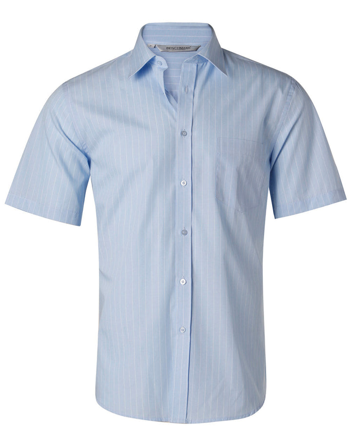 Benchmark M7221 Men's Pin Stripe Short Sleeve Shirt