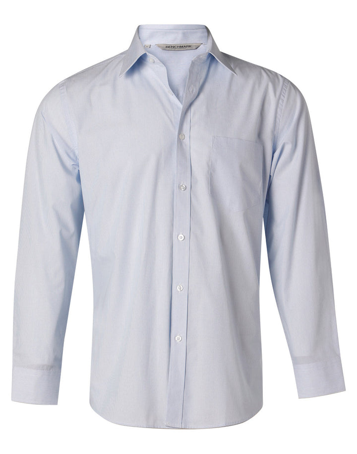 Benchmark M7212 Men's Fine Stripe Long Sleeve Shirt