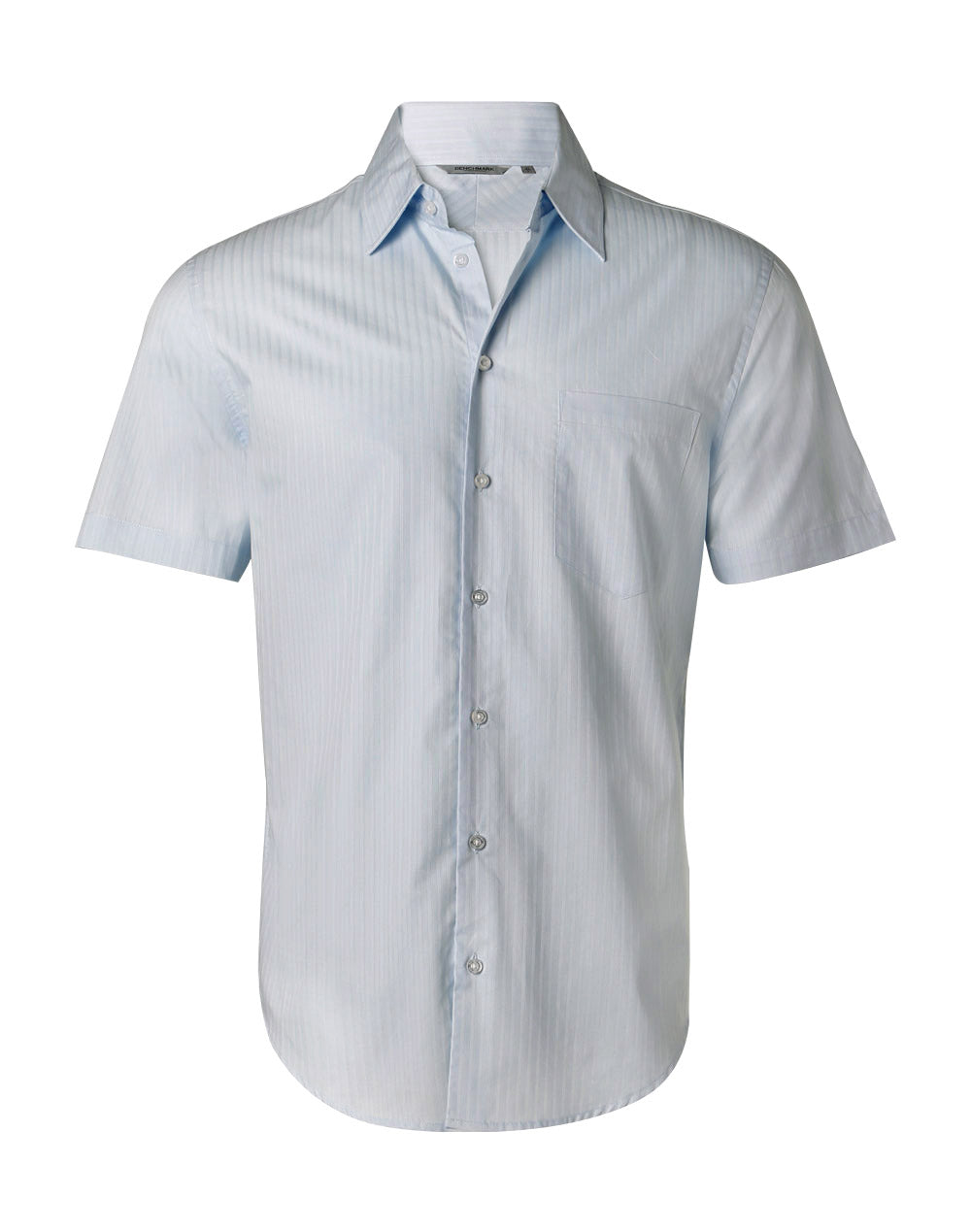 Benchmark M7100S Men's Self Stripe Short Sleeve Shirt