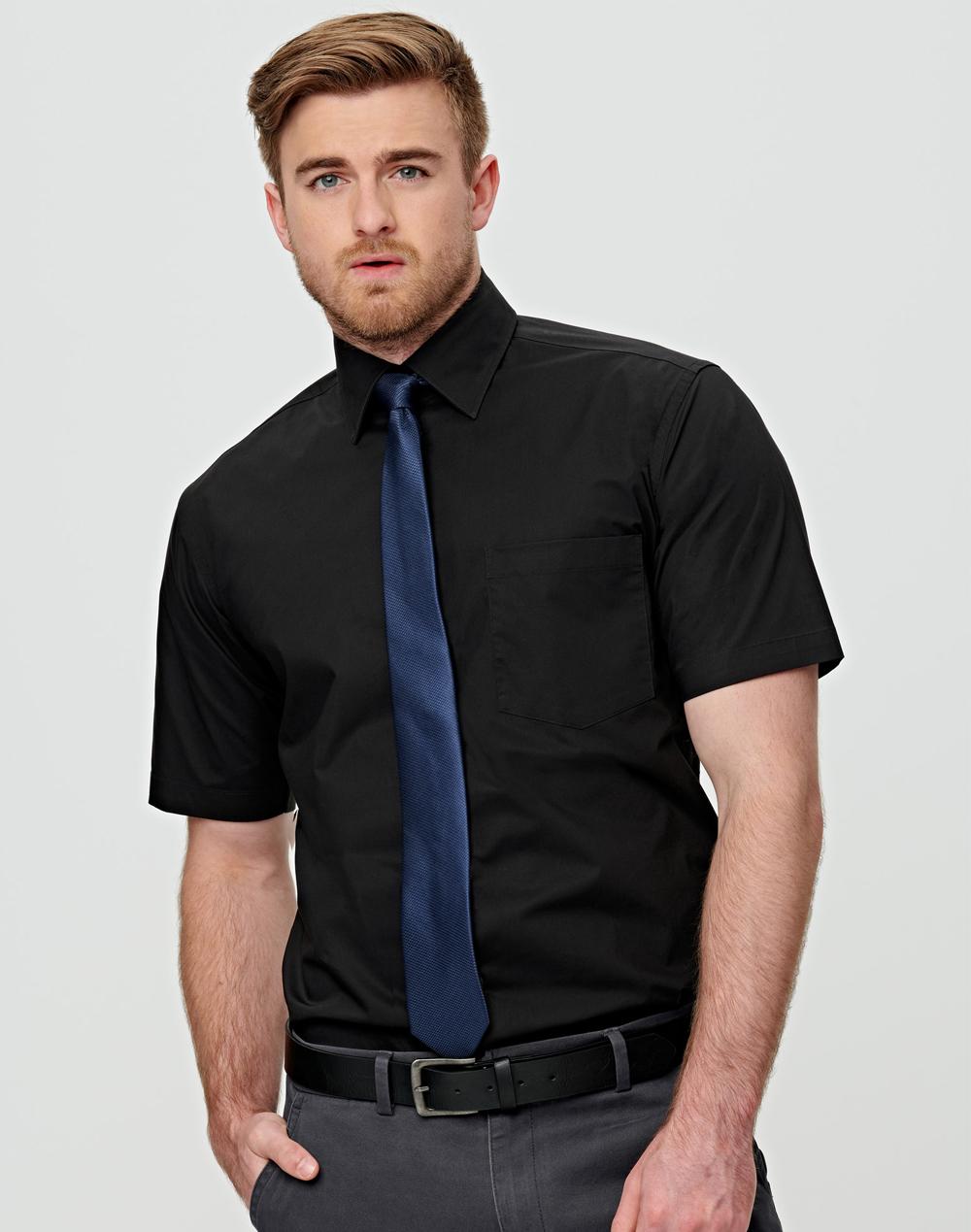 Benchmark M7020S Men's Cotton/Poly Stretch Short Sleeve Shirt