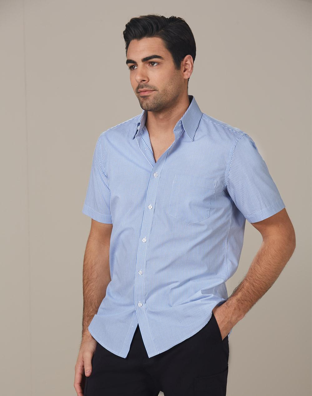 Benchmark M7231 Men's Balance Stripe Short Sleeve Shirt